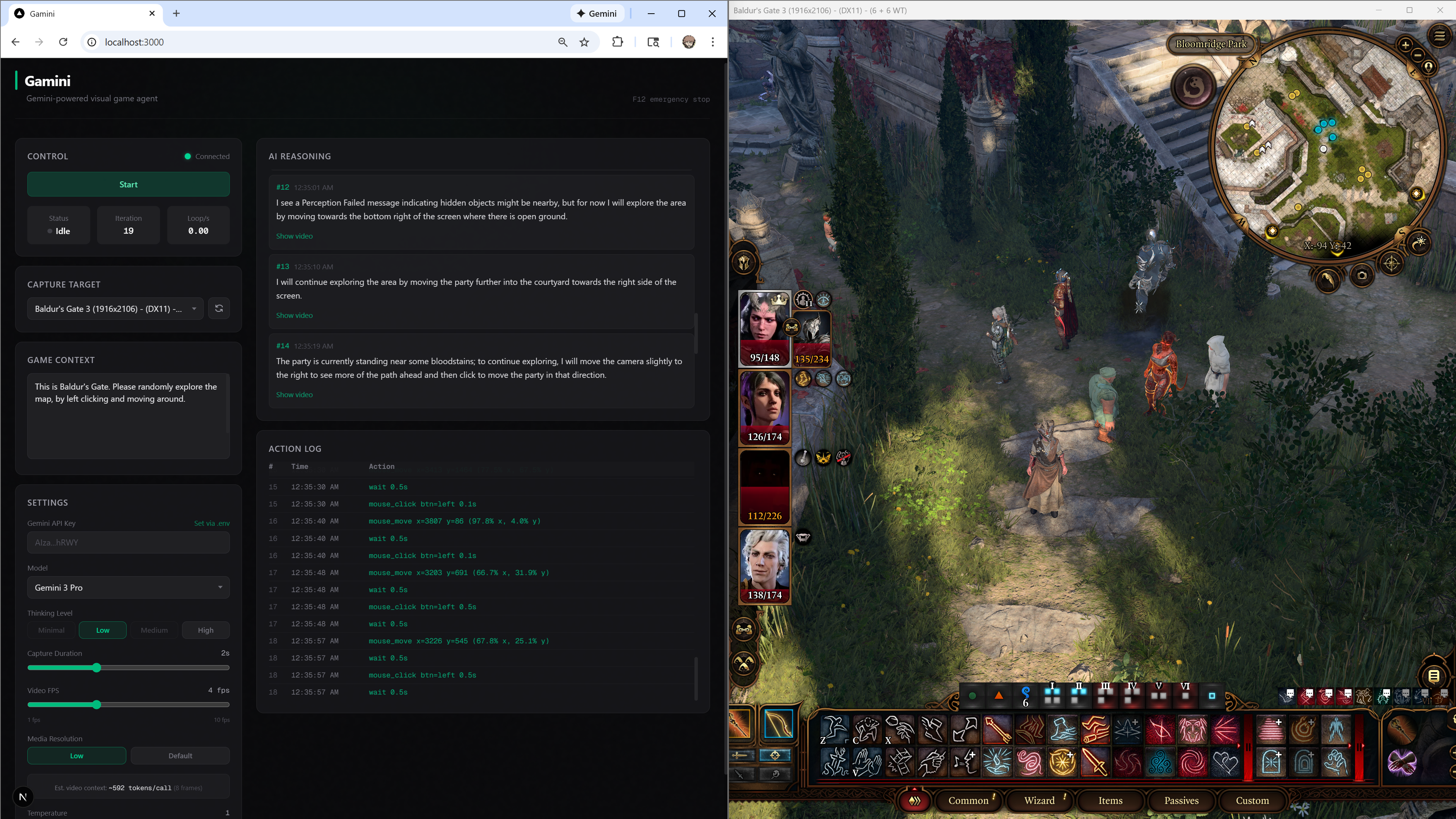 Gamini playing Baldur's Gate 3