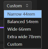 Choosing a line-width preset