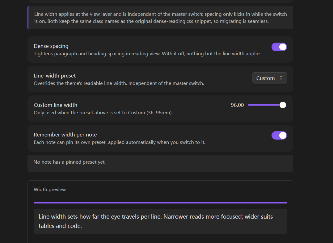Line width preview in settings
