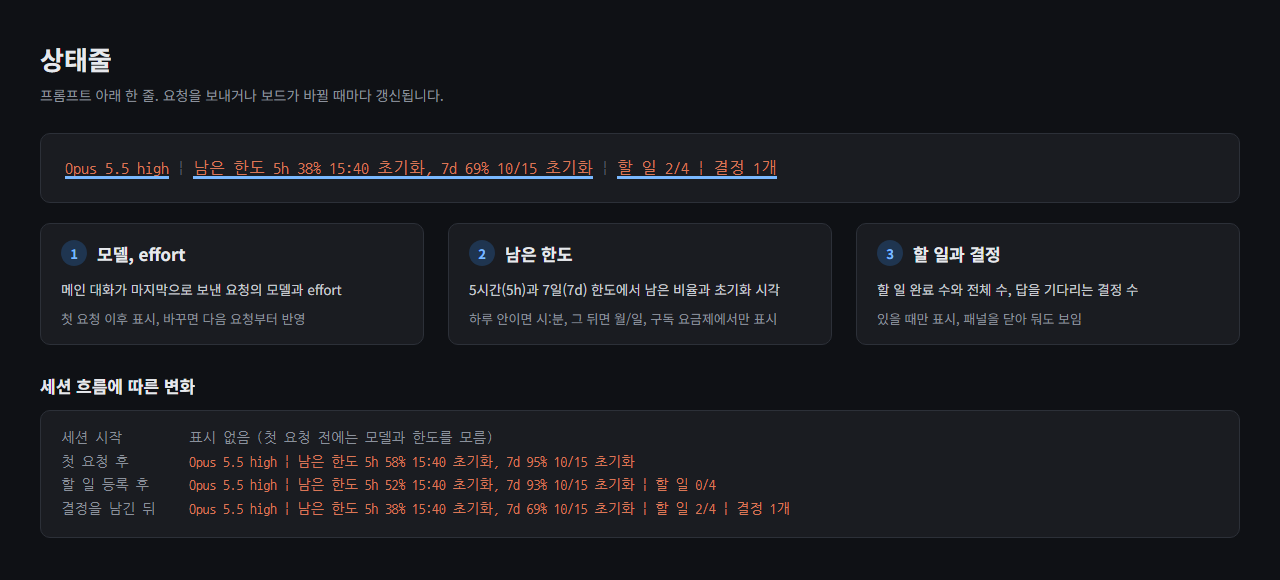 상태줄 구성