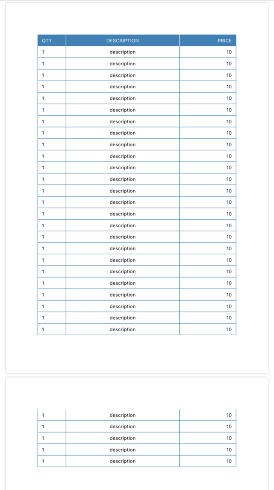 Strict PDF Table Style