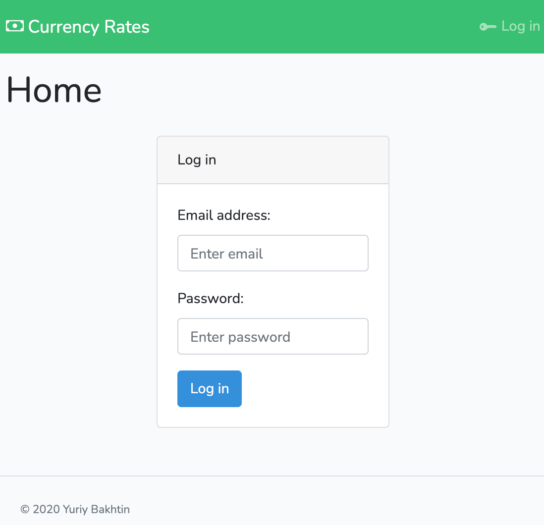 Currency Rates Front-Office