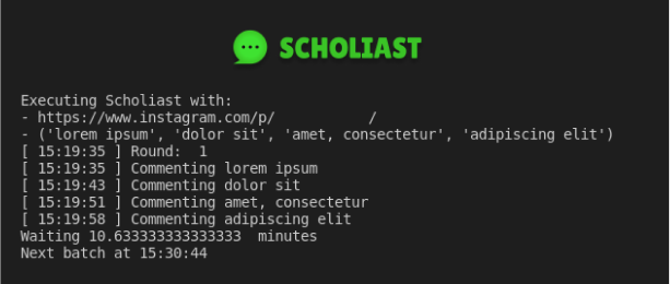 Scholiast - A comment bot for Instagram