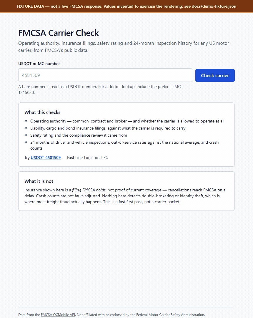 fmcsa carrier check