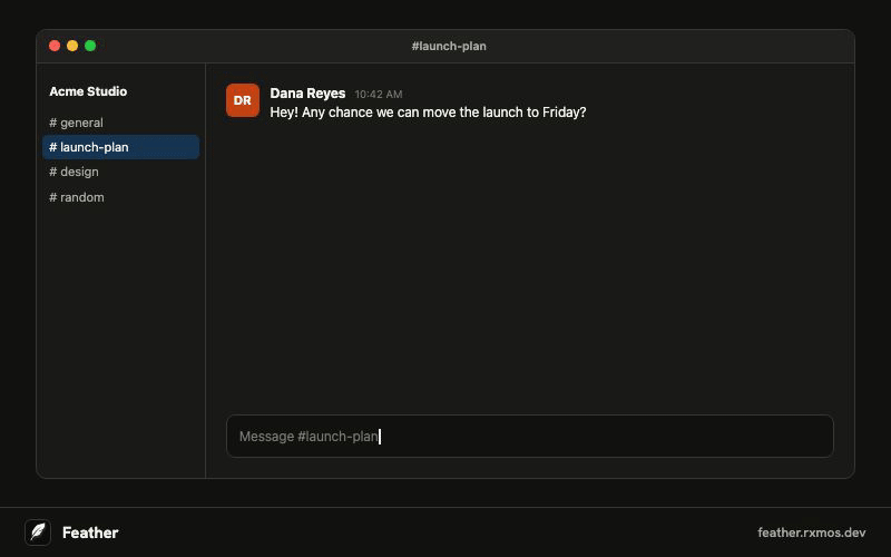 Feather screenshot 1