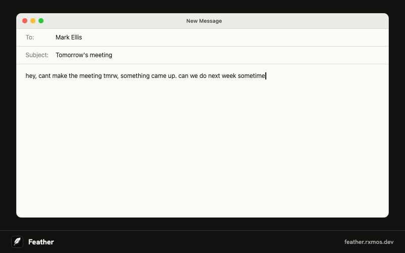 Feather screenshot 2