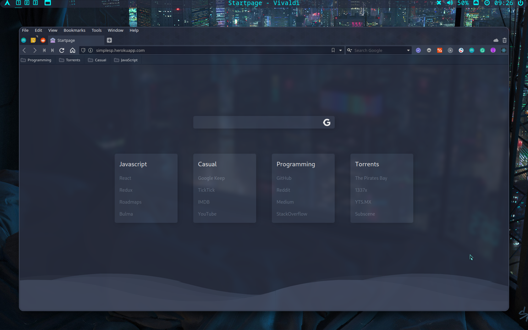 GitHub - yurywektorovich/startpage: custom startpage · GitHub