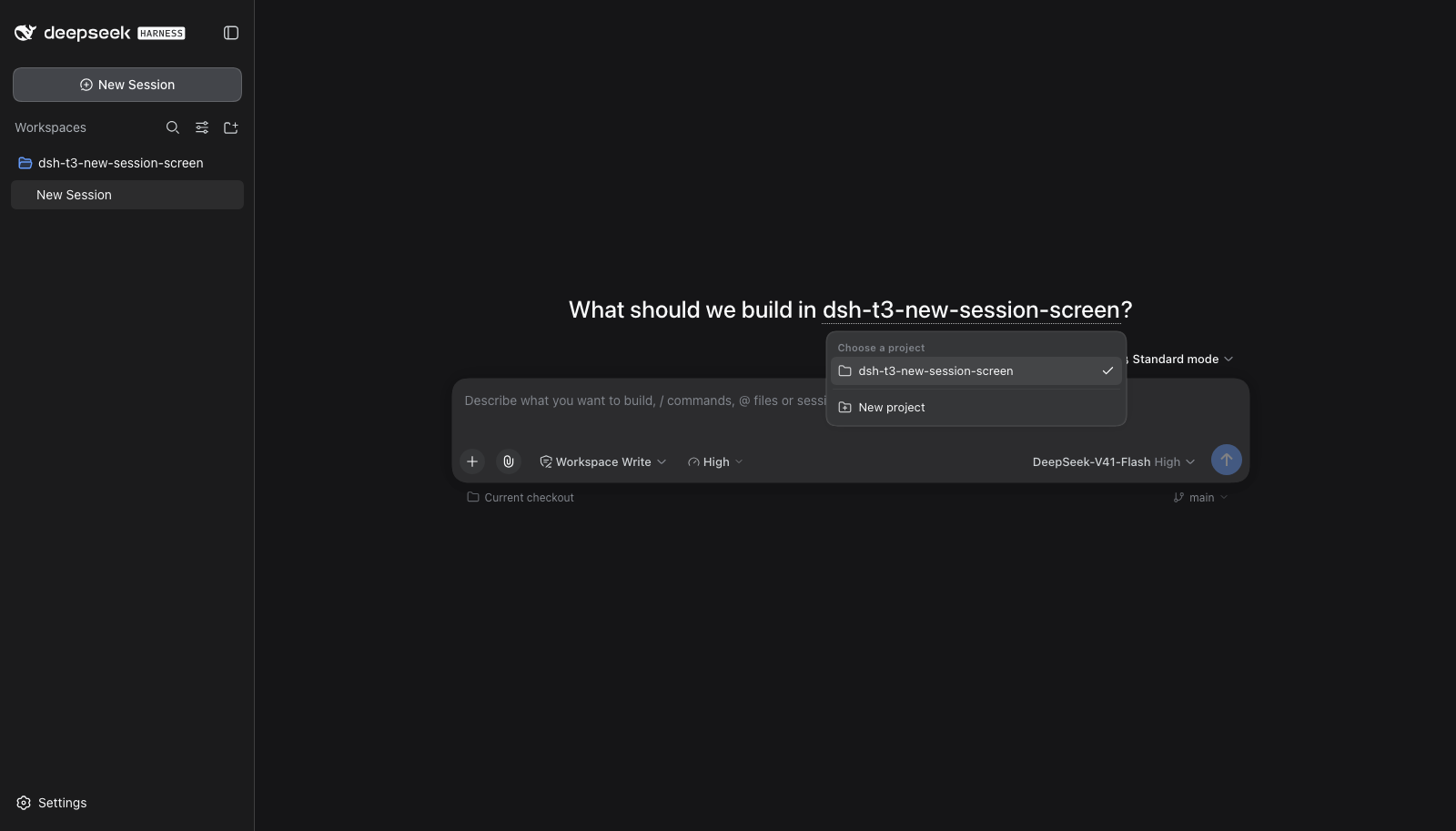 Project menu