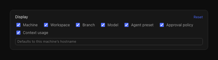 The preference row