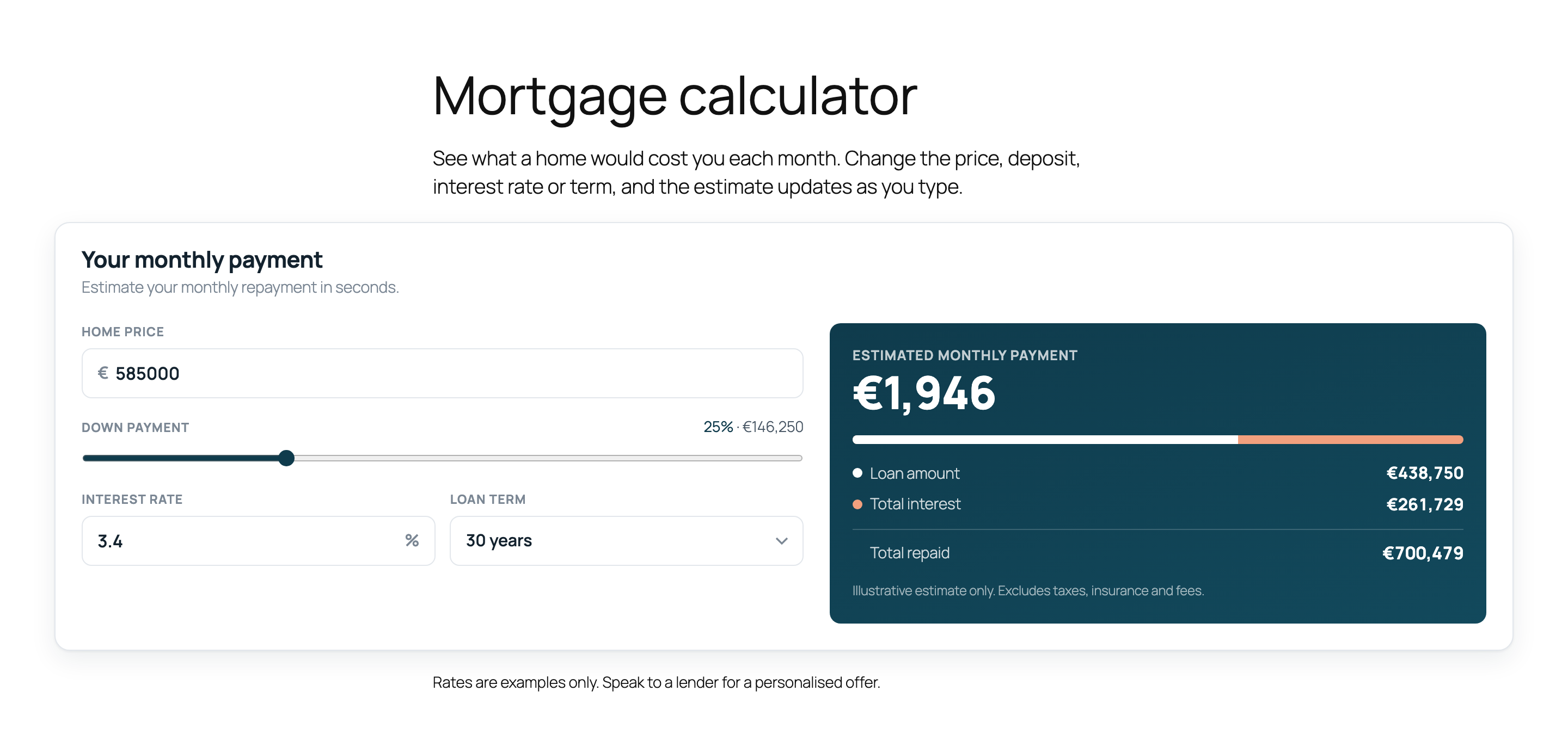 Mortgage calculator