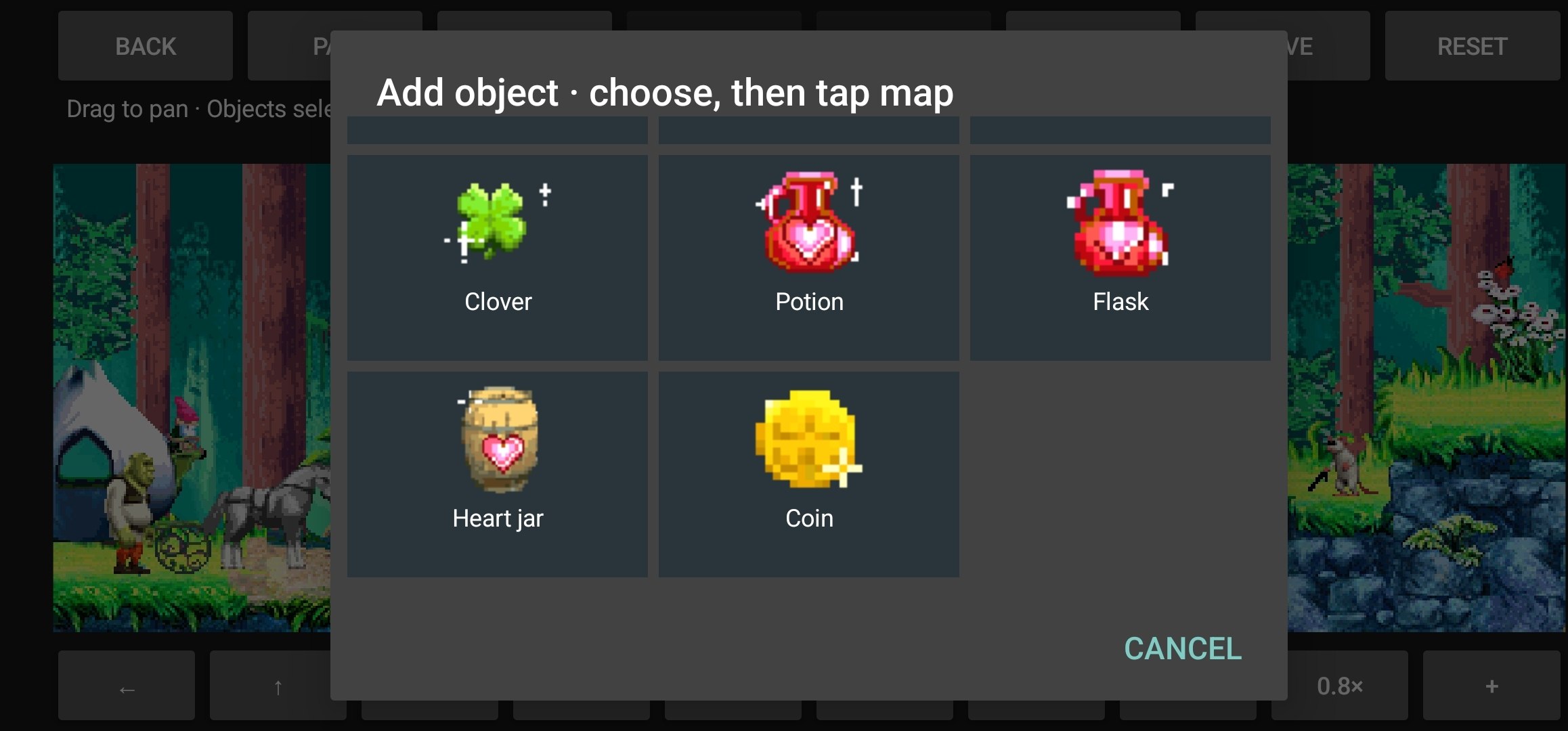 Level editor object selection