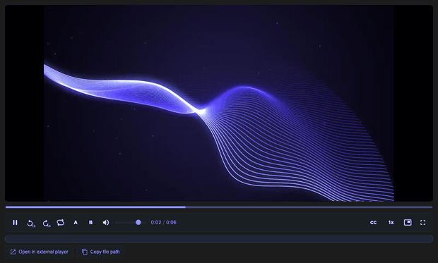 Video Player (with Audio) playing a clip inside VS Code