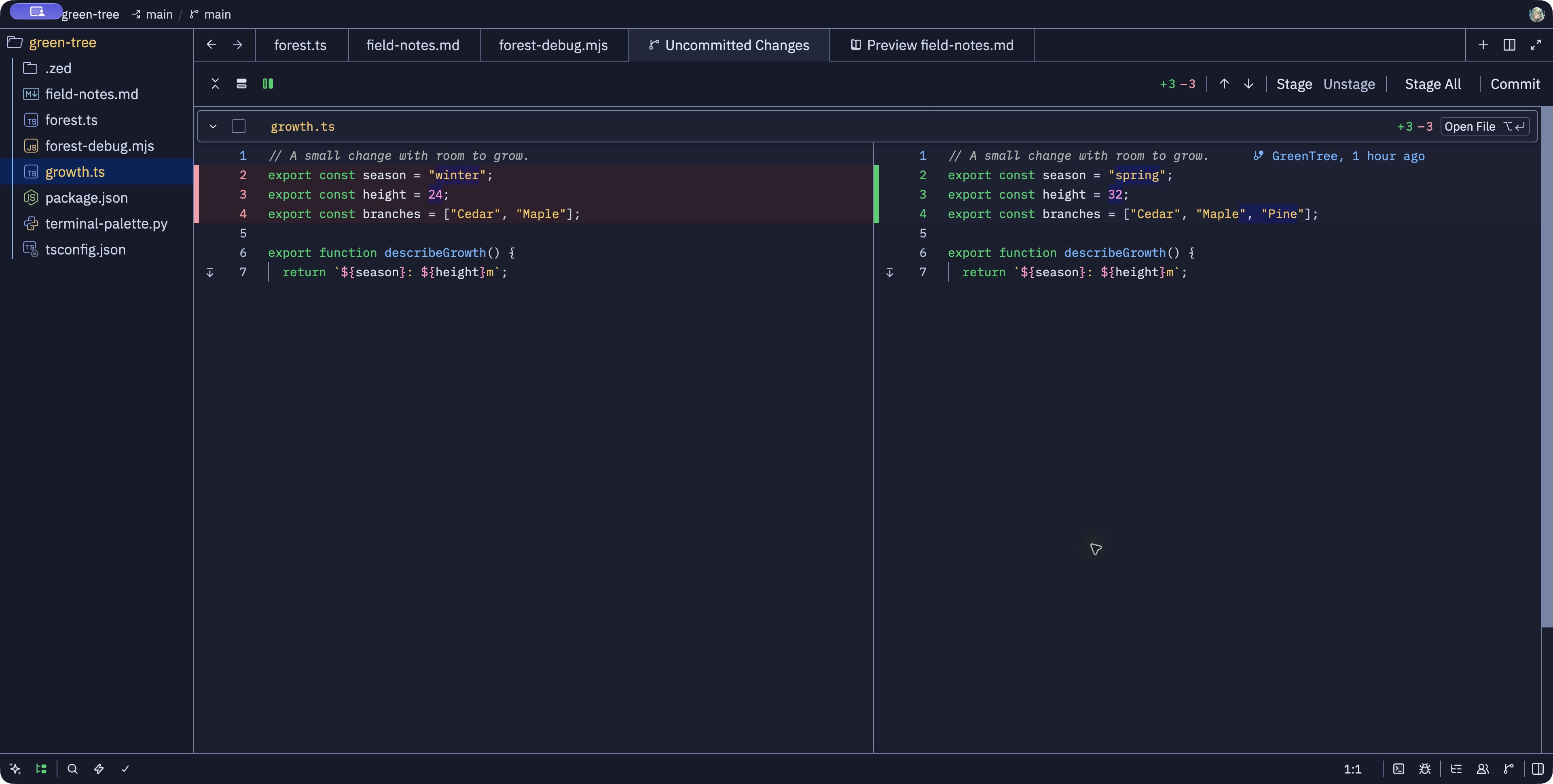 GreenTree Day AAA: Git diff