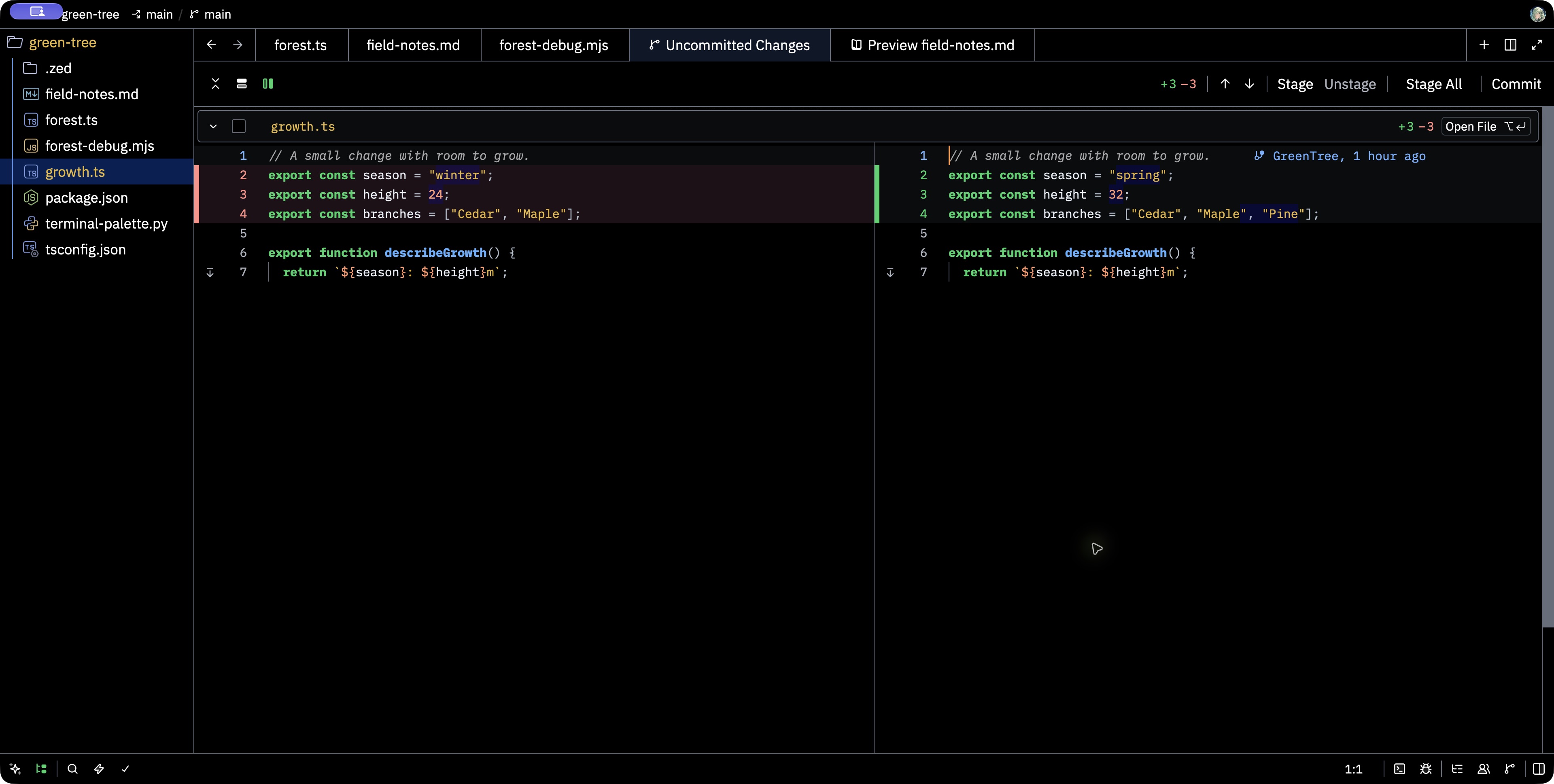 GreenTree Midnight AAA: Git diff