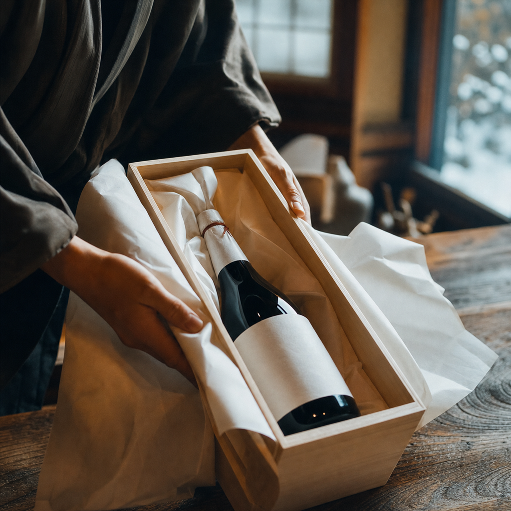 お歳暮に日本酒を贈るならどれがいい？2026年の時期と蔵元おすすめの地酒ギフト — 白笹鼓 純米大吟醸 — お歳暮の本命、木箱入りの最上級