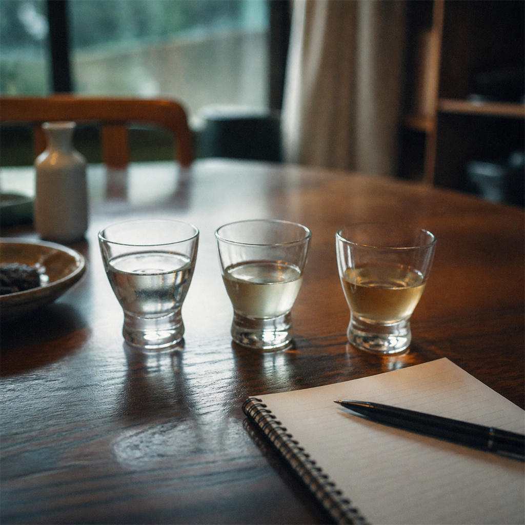 日本酒の飲み比べで好みを見つける