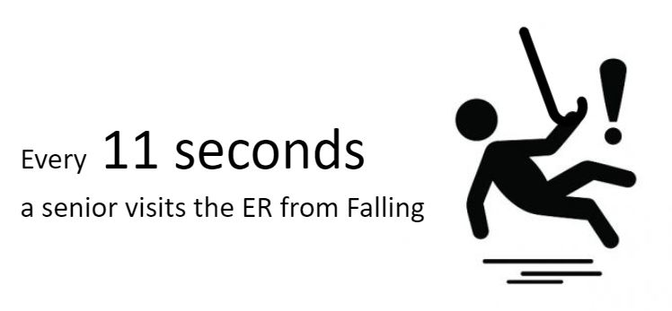 fall statistic - every 11 seconds a senior visits the ER due to a fall