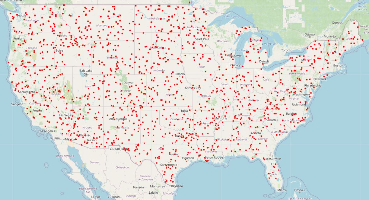 Spatial extent of a dataset