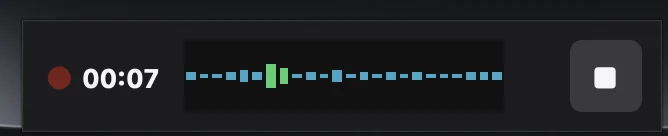 録音中のレベルメーター