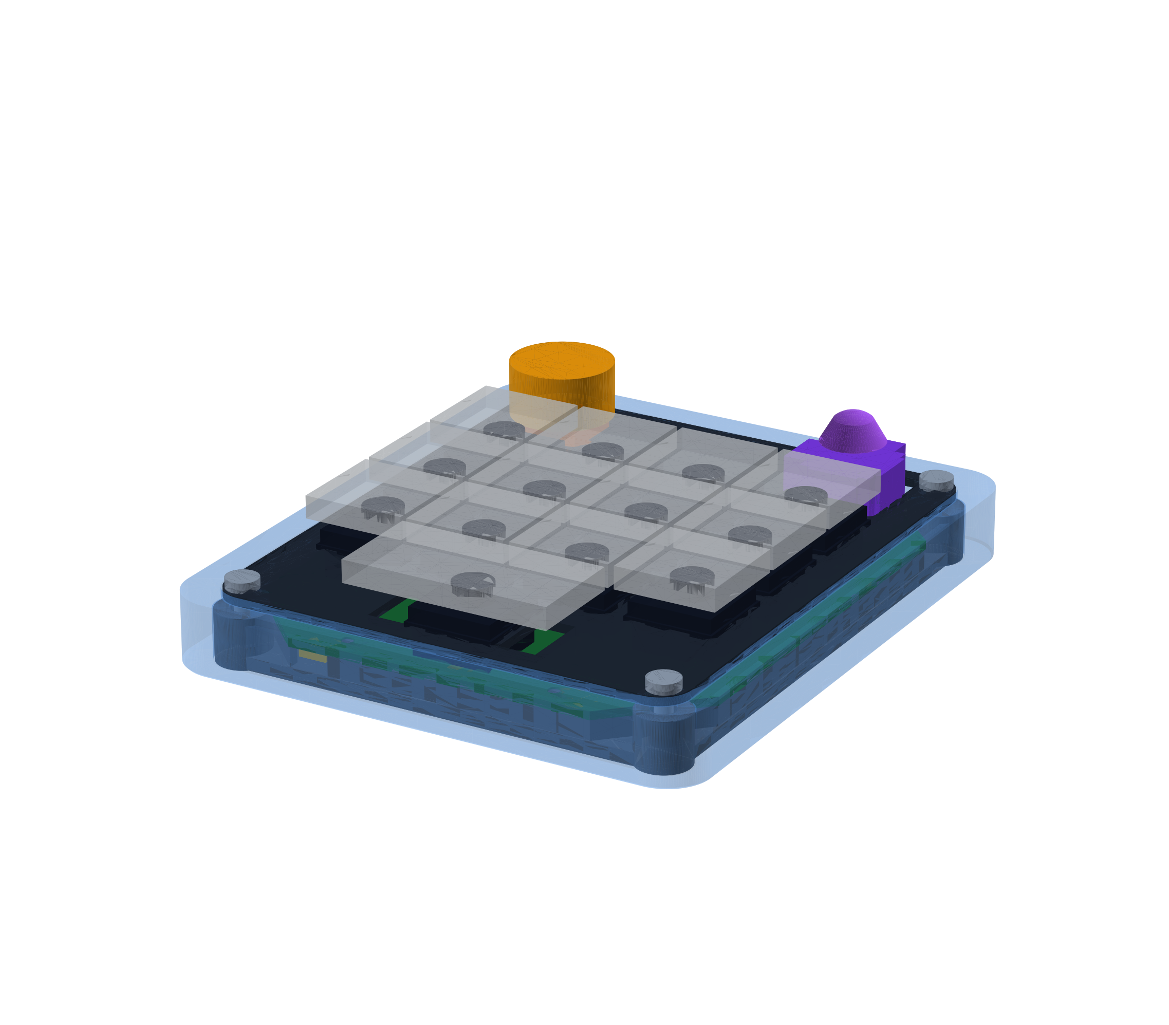 agentpad13 v5 board in the v2 case, from CAD