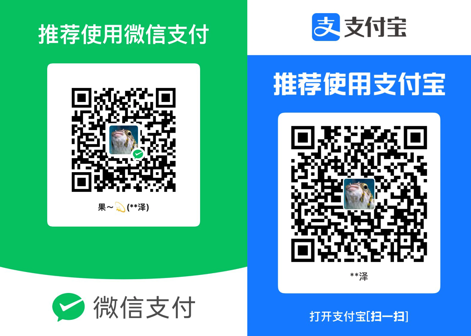 WeChat Pay and Alipay QR code