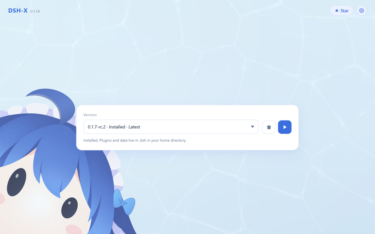 DSH-X control page