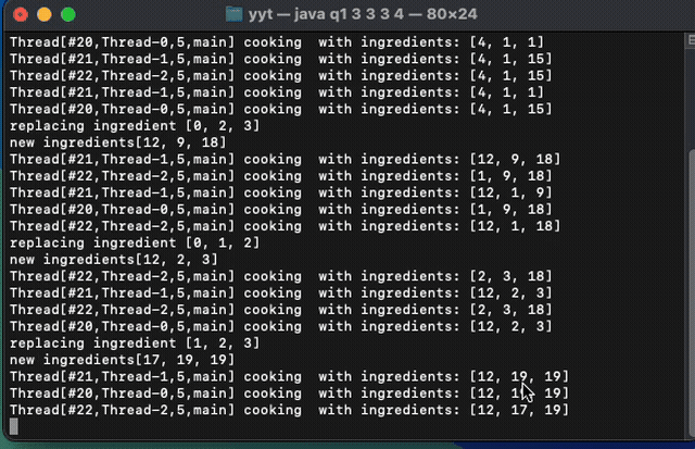 Cook & Shopper concurrency demo