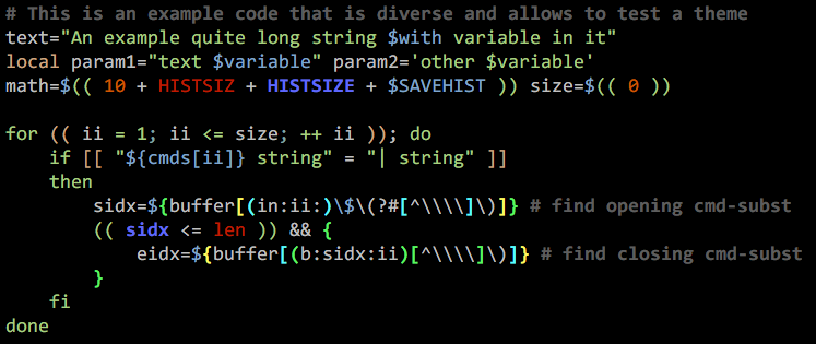A command line highlighted with an F-Sy-H theme