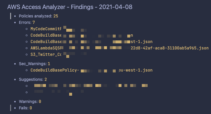 findings screenshot