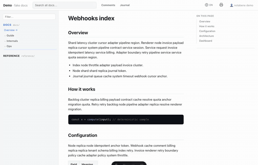notabene i18n: pick a language from the header switcher, docs and chrome switch