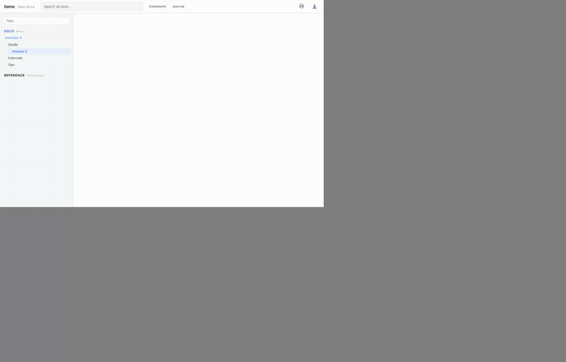 Export PDF menu: pick a scope, get a print-ready view with cover and clickable TOC