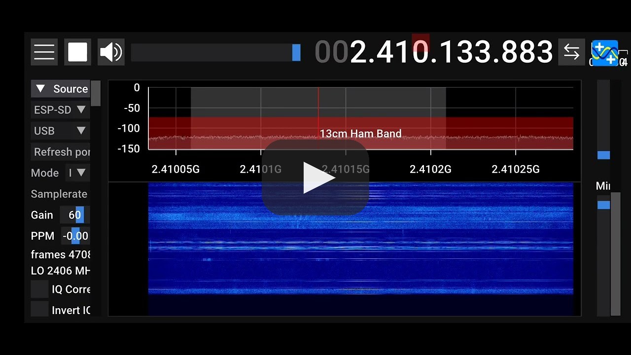 SDR++ ESP on Android over USB OTG