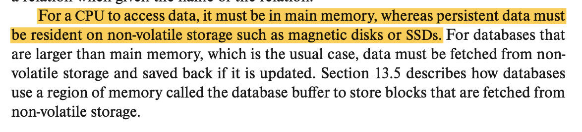 database storage