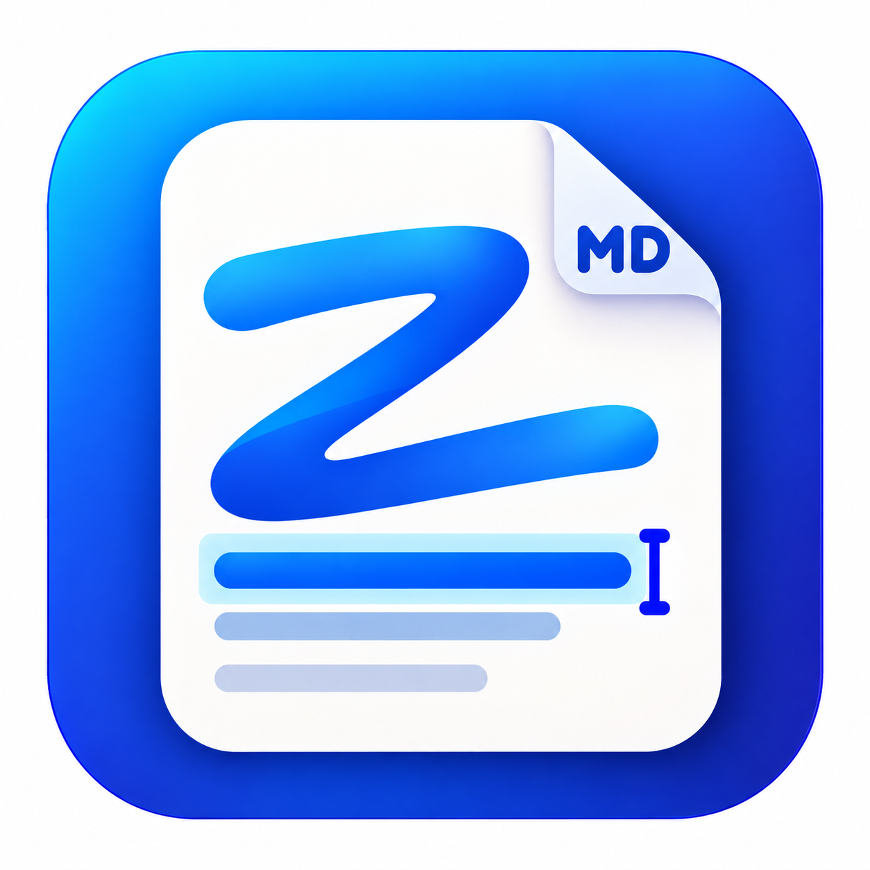 Markdown Live：柔和的 Z、MD 与正文选区