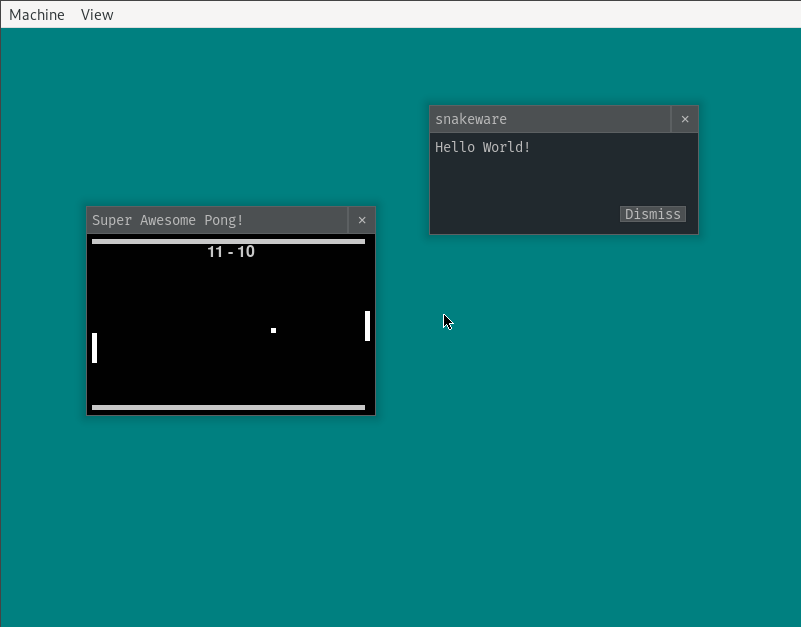 snakeware/snakewm running in QEMU