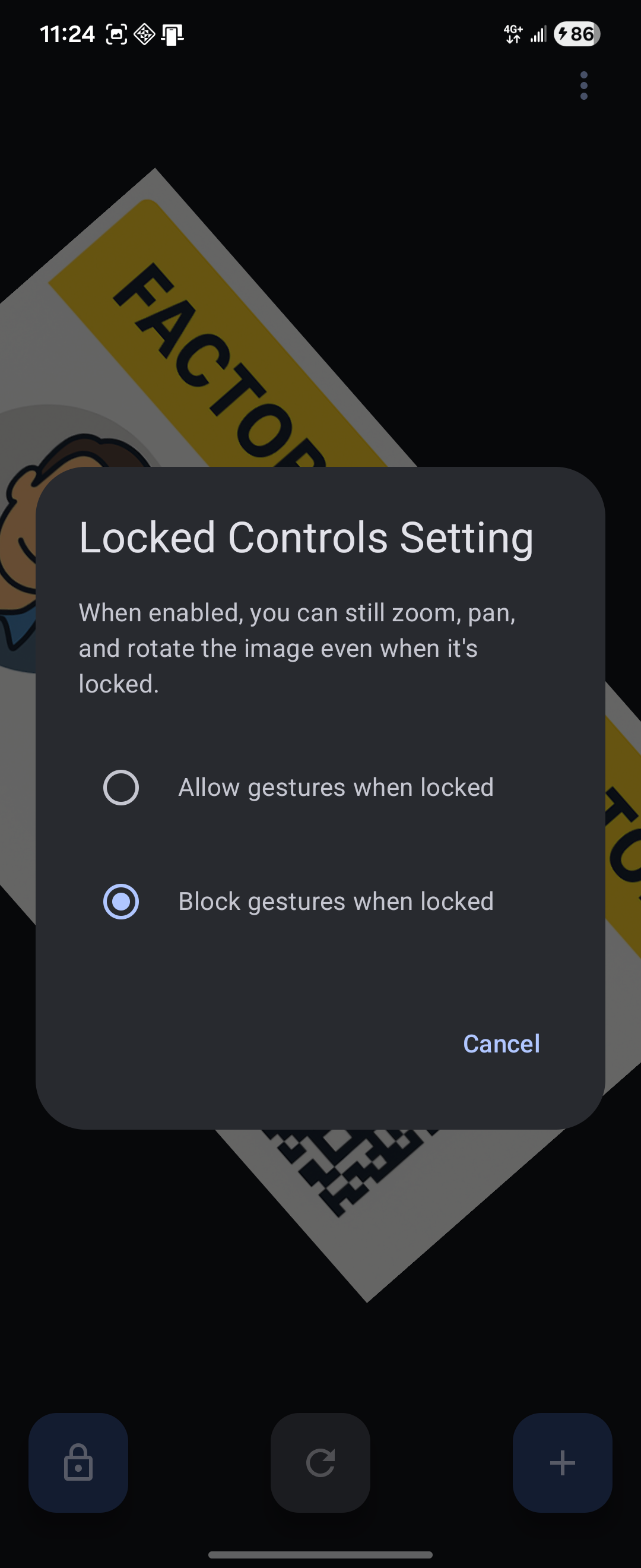 Locked Control Setting
