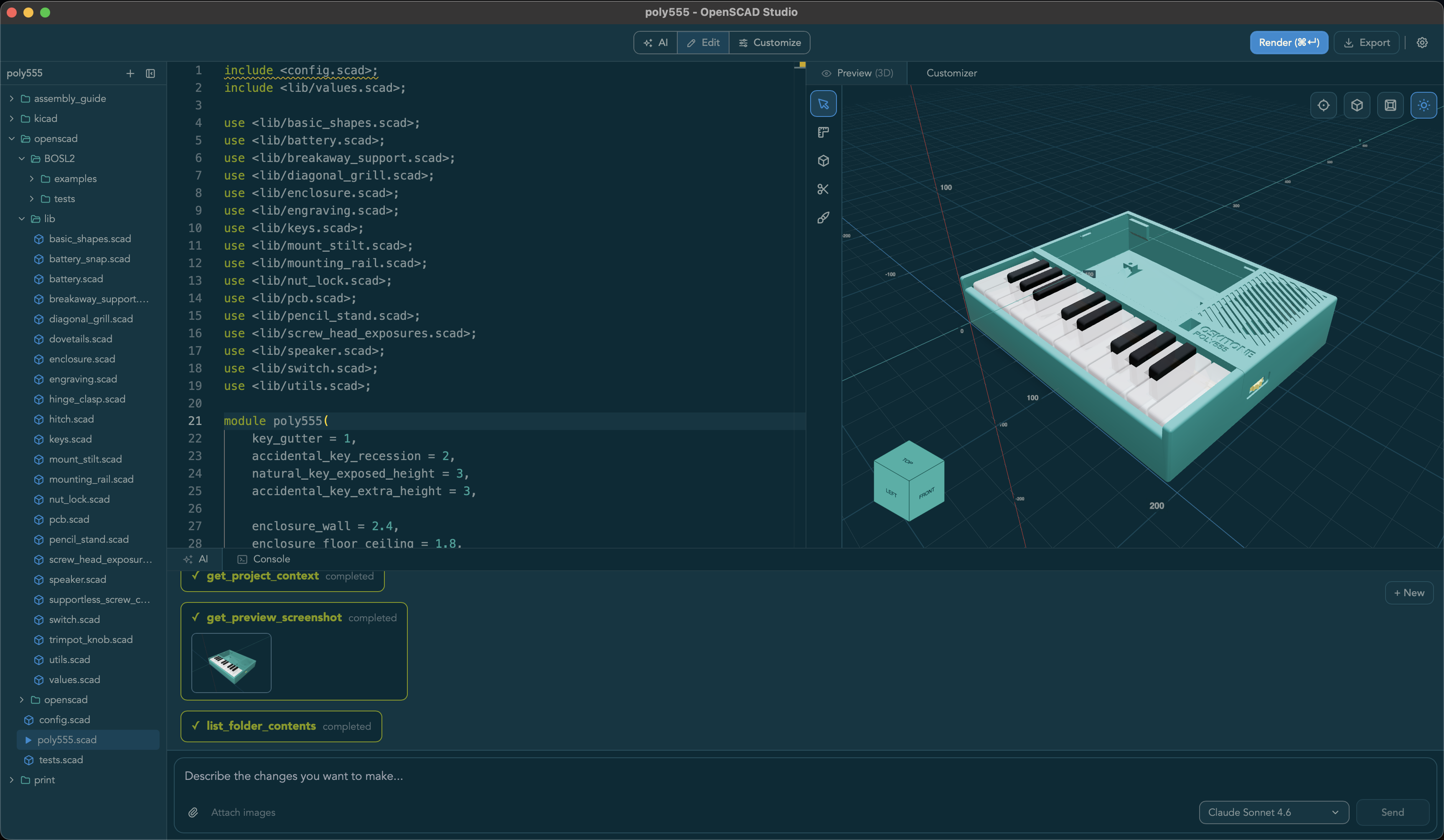 OpenSCAD Studio Screenshot