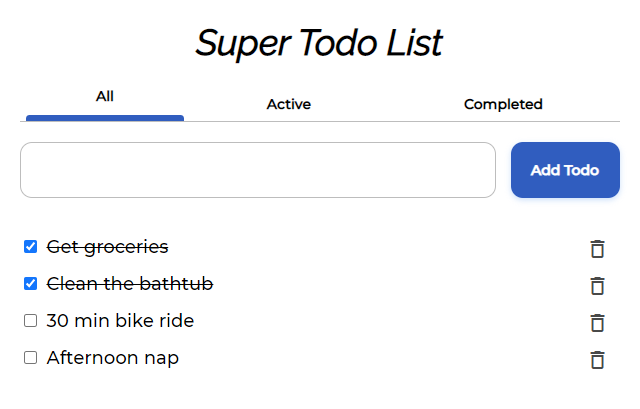 A screenshot of Super Todo List desktop version 