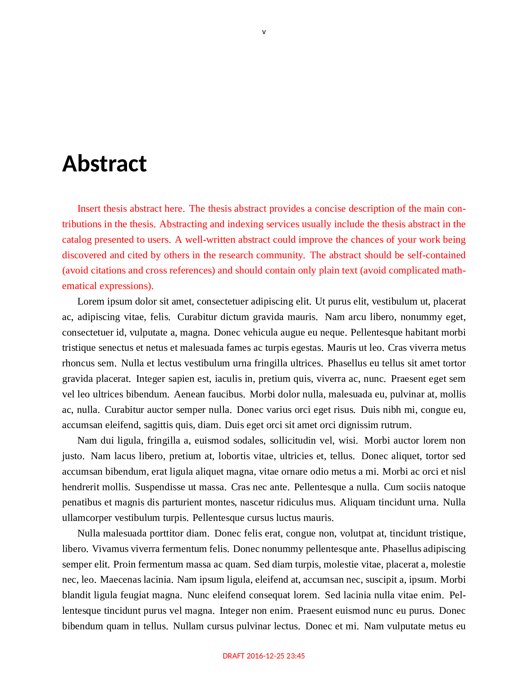 what should a thesis abstract contain