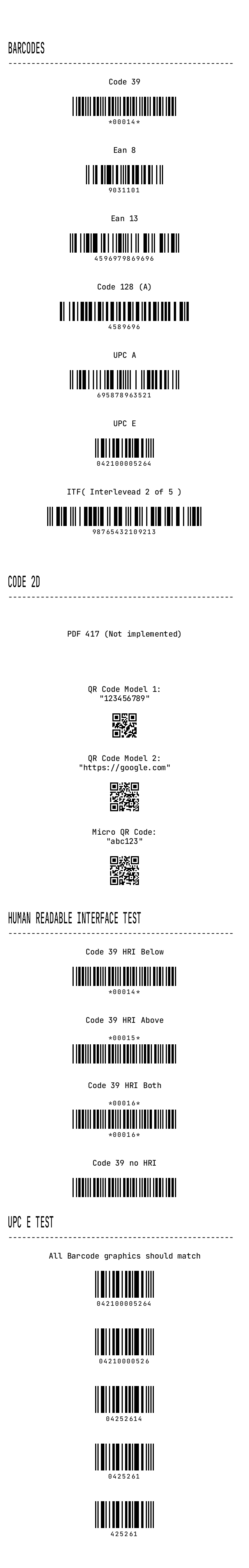 Barcodes