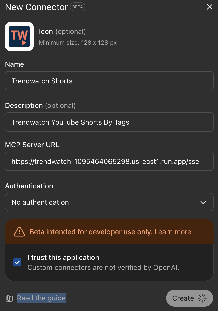 Connecting ChatGPT MCP