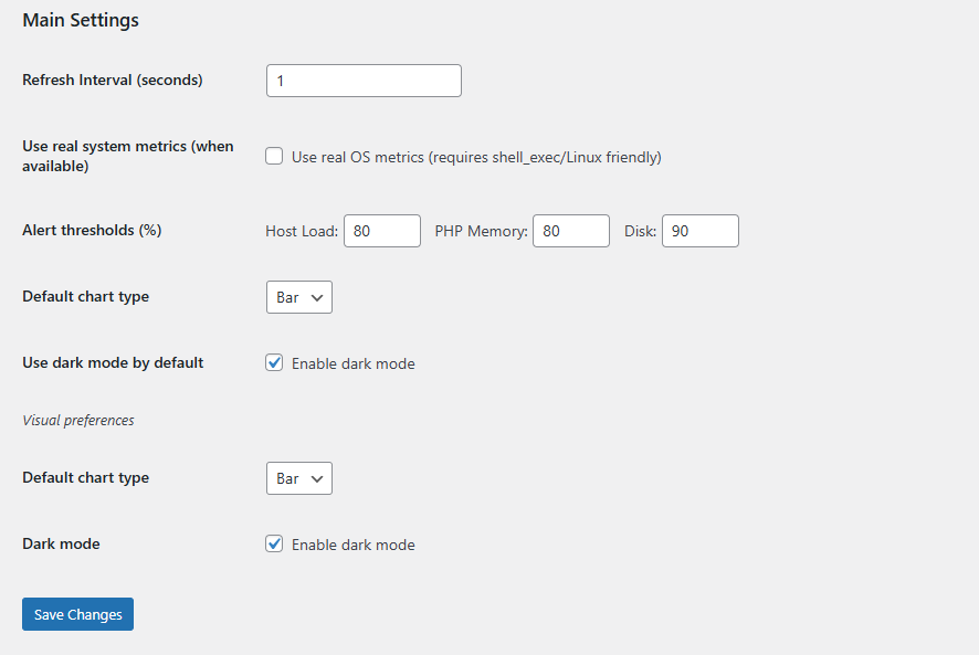 Server Resource Dashboard