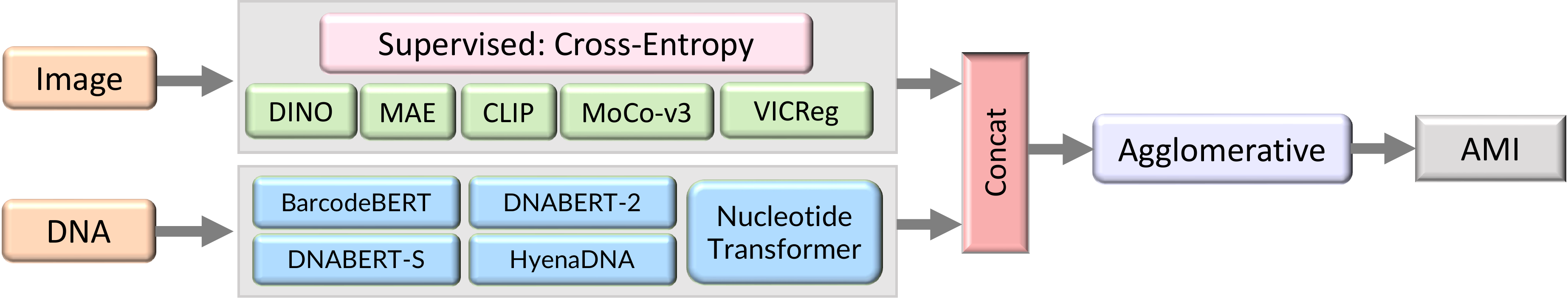 Methodology for zero-shot clustering experiments.