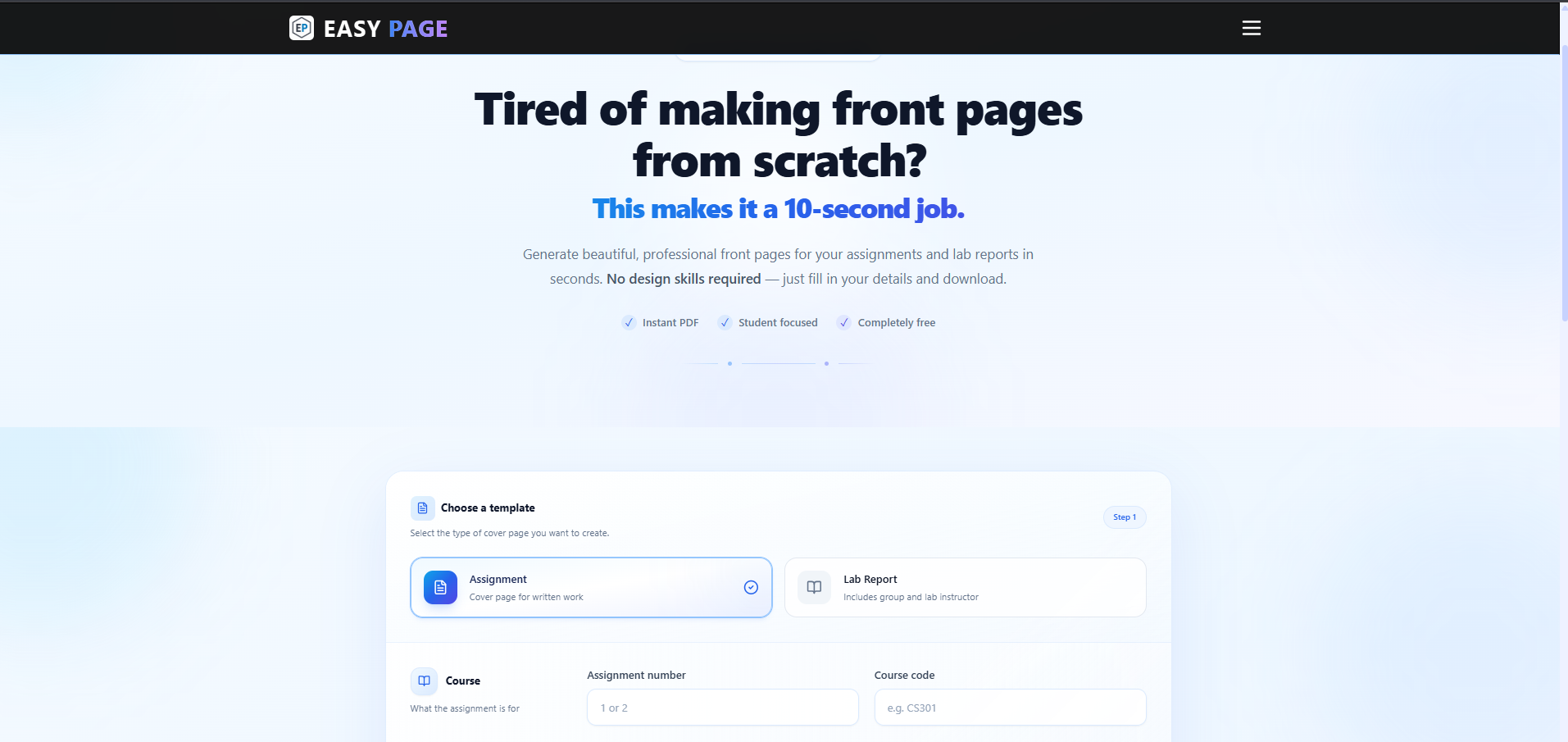 EasyPage Main Preview