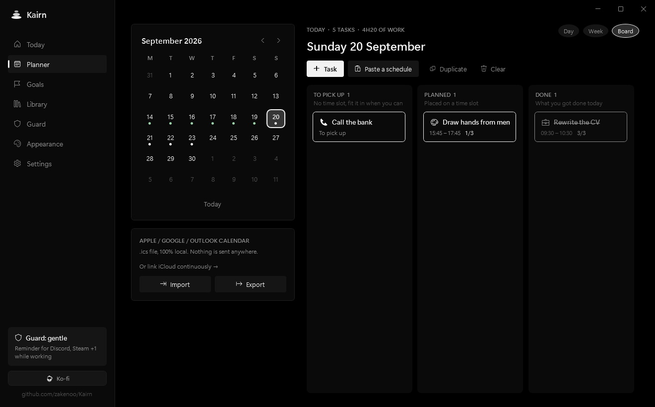 Planner, board view