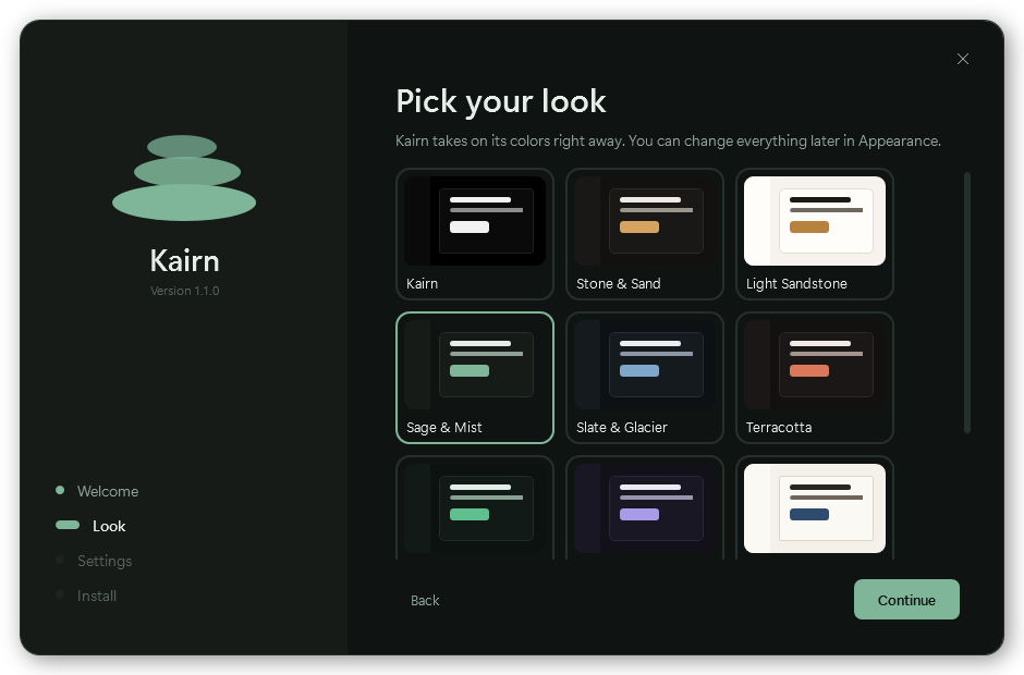 Setup: pick your look