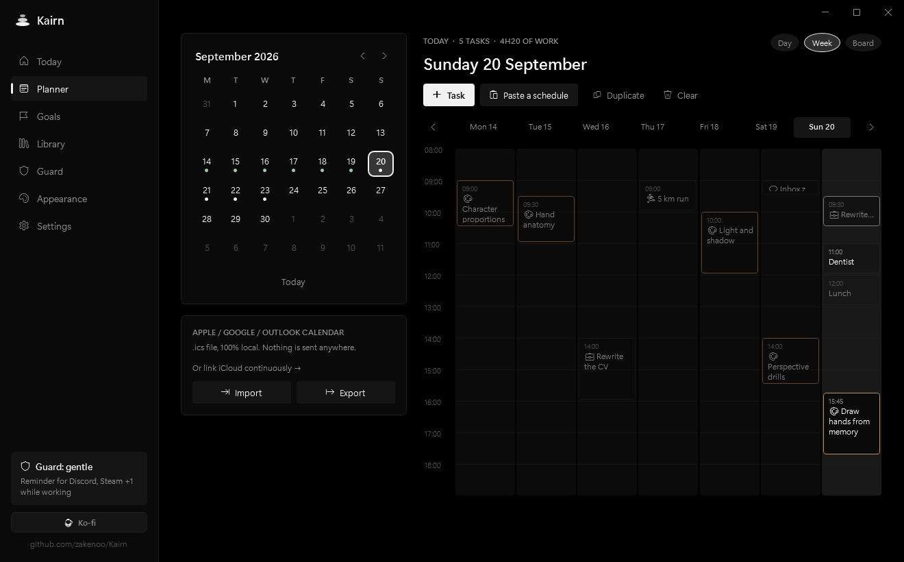 Planner, week view