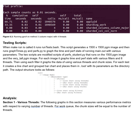 A screenshot of a CSC367 Report with graphs