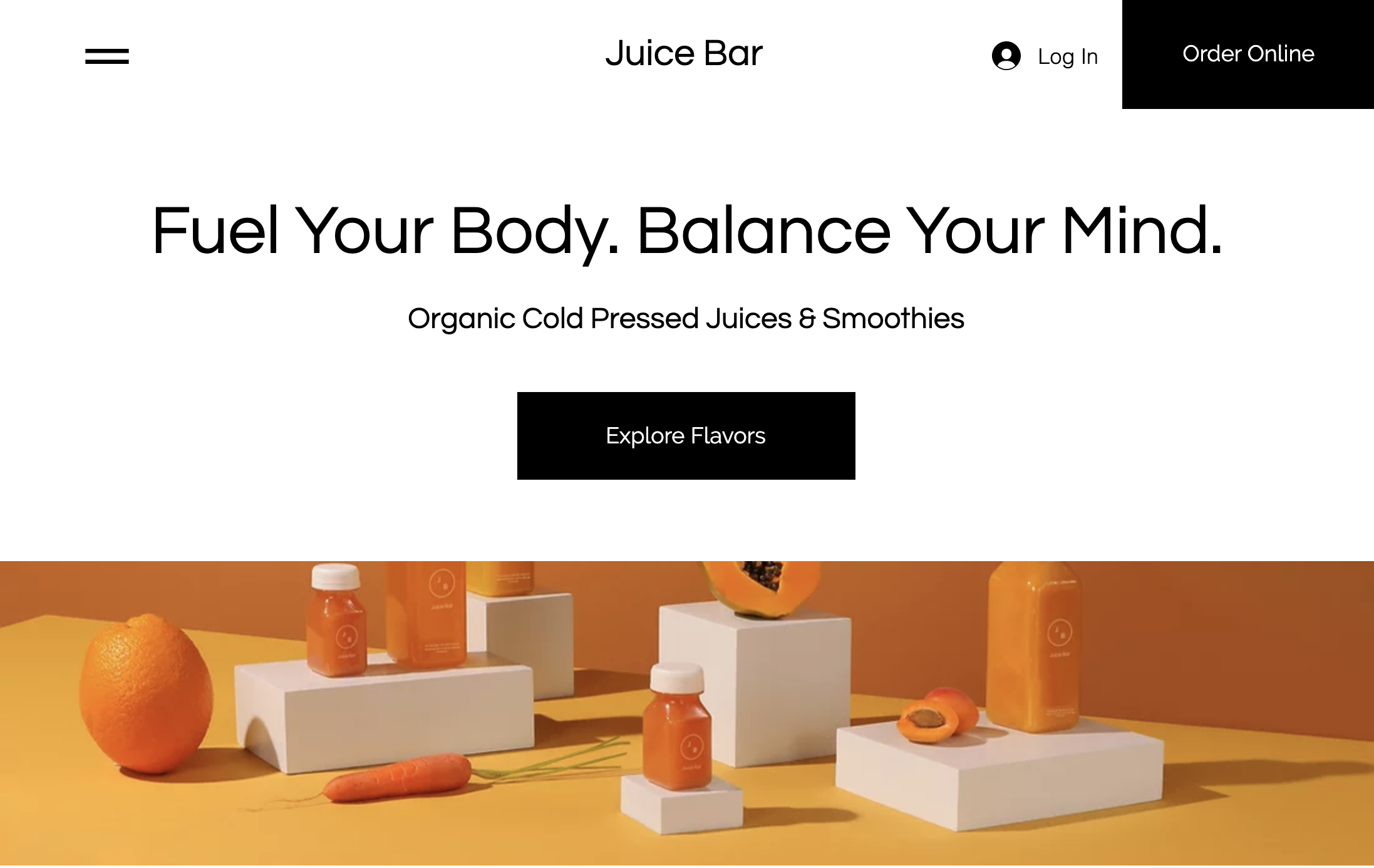 Juice Bar homepage