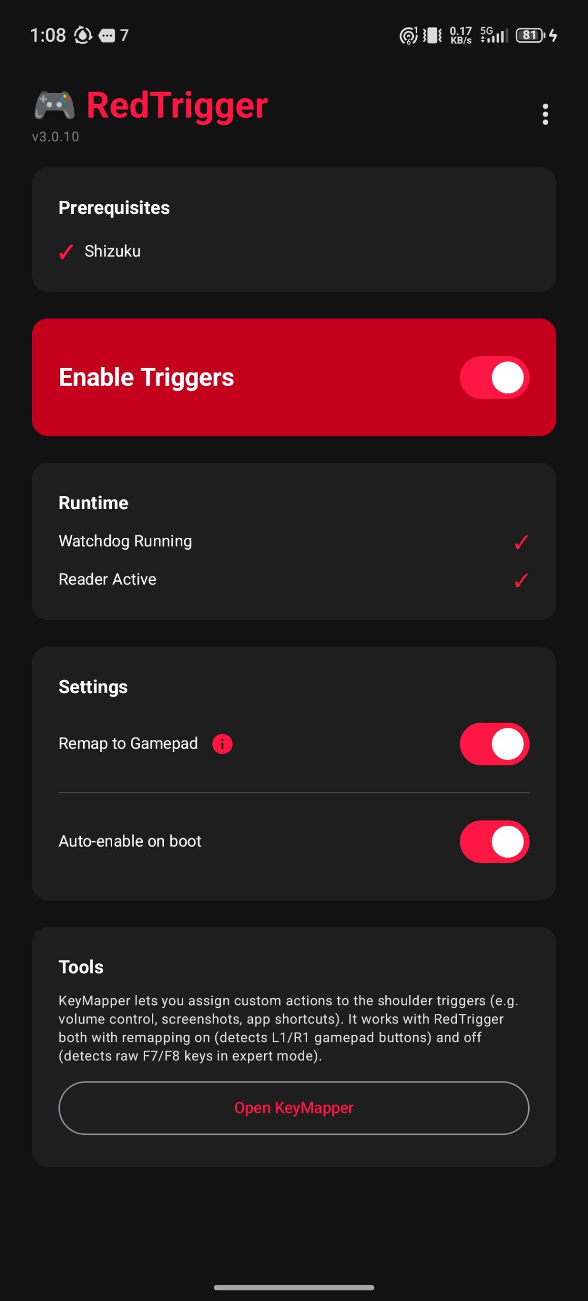 Main screen